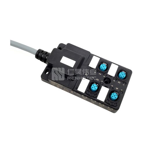 M12 Distribution Box 4-Port with PUR/PVC Cable Gray - Image 4