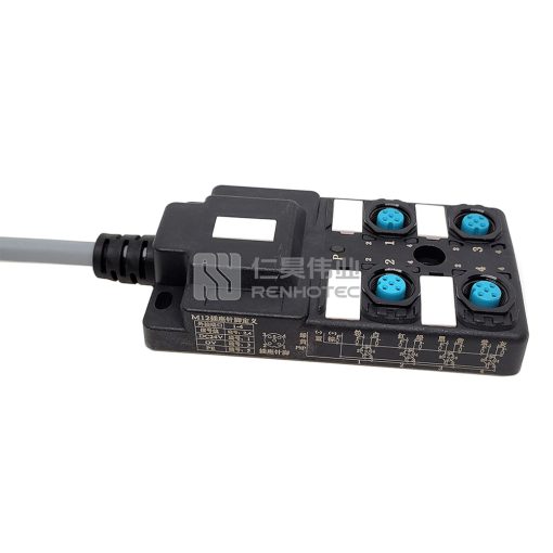 M12 Distribution Box 4-Port with PUR/PVC Cable Gray - Image 6