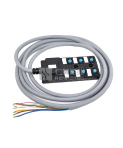 Распределительная коробка M12 6-портовая с кабелем PUR/PVC серая
