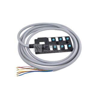 M12 Distribution Box 6-Port with PUR/PVC Cable Gray