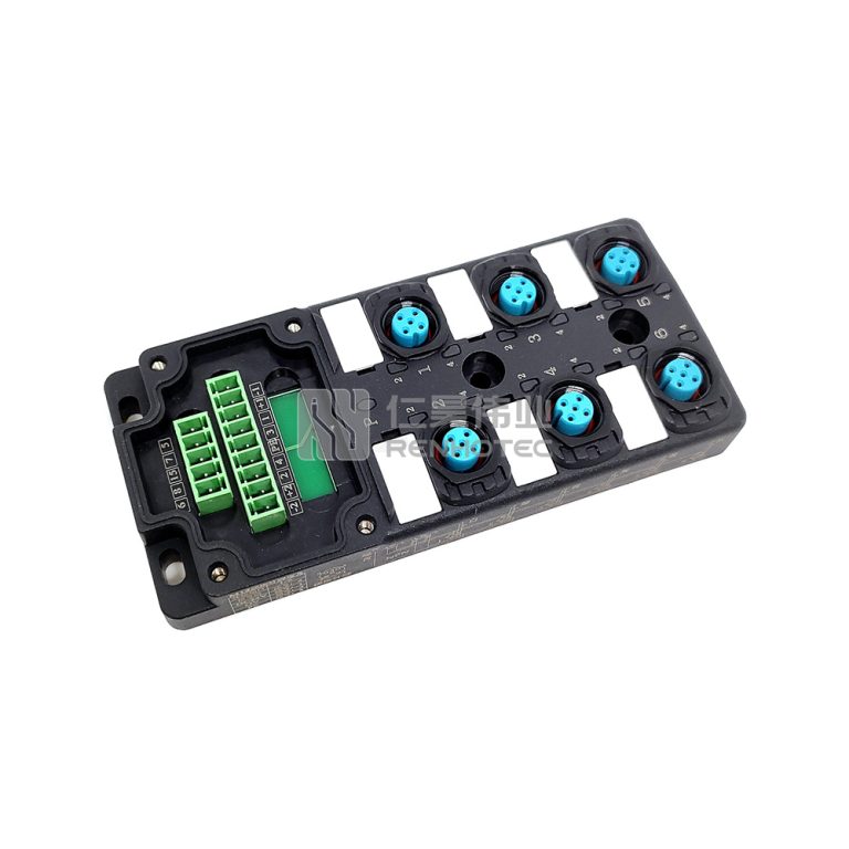Led Distribution Box M12 Distribution Box 6-Port, Single Channel PNP, LED Indication ...