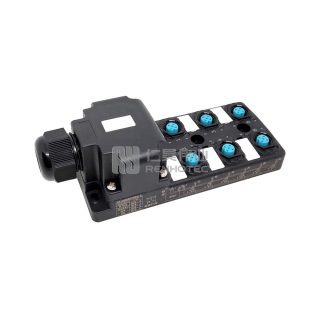 Alternative view of M12 Distribution Box 6-Port, Single Channel NPN, LED Indication, Standard Body PCB Interface with Junction Box