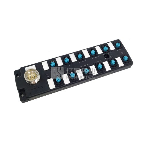 Распределительный блок M12 на 12 портов, одноканальный PNP, с LED-индикацией и стандартным корпусом, готовый интерфейс M23 — изображение 4