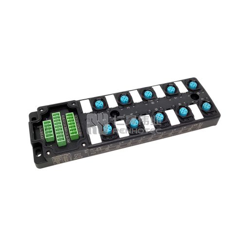M12 Distribution Box 10-Port, Single Channel PNP, LED Indication, Standard Body PCB Interface - Image 4
