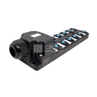 Alternative view of M12 Distribution Box 12-Port, Single Channel NPN, LED Indication, Standard Body PCB Interface with Junction Box