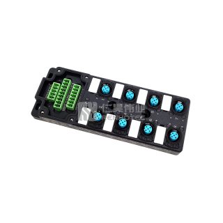 Распределительная коробка M12 8-портовая, двухканальная PNP, светодиодная индикация, стандартный корпус, интерфейс PCB