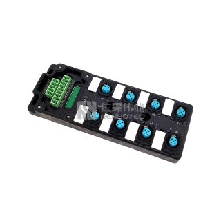 Распределительный блок M12, 8 портов, одноканальный NPN, светодиодная индикация, стандартный корпус, интерфейс PCB