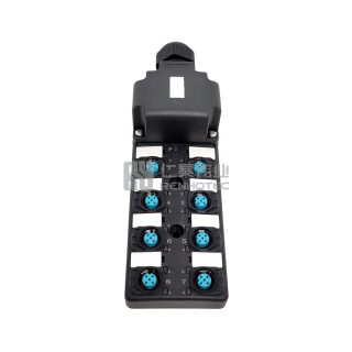 Alternative view of M12 Distribution Box 8-Port, Dual Channel NPN, LED Indication, Standard Body PCB Interface with Junction Box