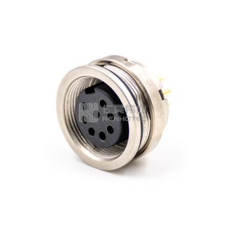 M16 Female Receptacle Bulkhead - Back Side Nut Through Hole Mount