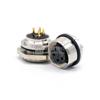 M16 Female Receptacle Bulkhead - Front Side Nut Solder Cup Mount