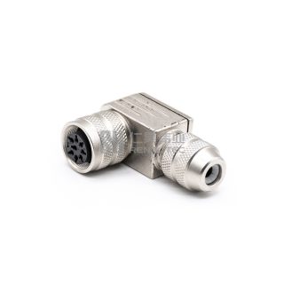 M16 Female Right Angle Field Wireable Connectors Solder Mount