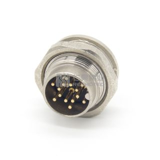 Alternative view of M16 Male Receptacle Bulkhead - Front Side Nut Solder Cup Mount