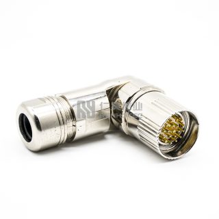 M23 мужской прямоугольный штекер с чашкой припоя/винтовым клеммным креплением