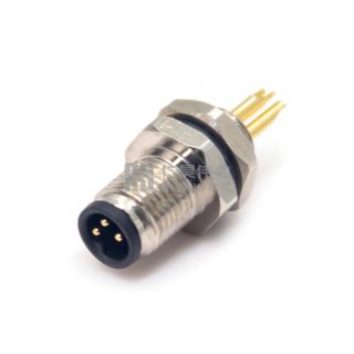 M5 мужская розетка накладная - гайка с обратной стороны, крепление пайкой