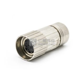 Женская вилка M23 с чашкой припоя/винтовым клеммным креплением