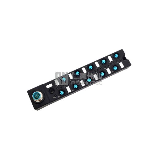 M8 Distribution Box 10-Port, Single Channel PNP, LED Indication, Wide Body M12 Pre-Made Interface