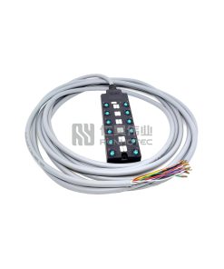 Распределительная коробка M8 12-портовая с кабелем PUR/PVC серая
