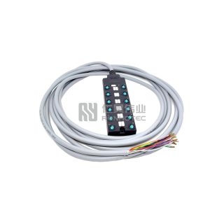 Распределительная коробка M8 12-портовая с кабелем PUR/PVC серая