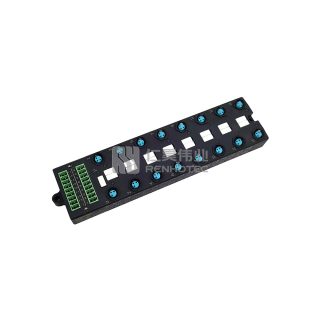 Распределительный блок M8 на 16 портов, одноканальный NPN, с LED-индикацией, широким корпусом и интерфейсом PCB