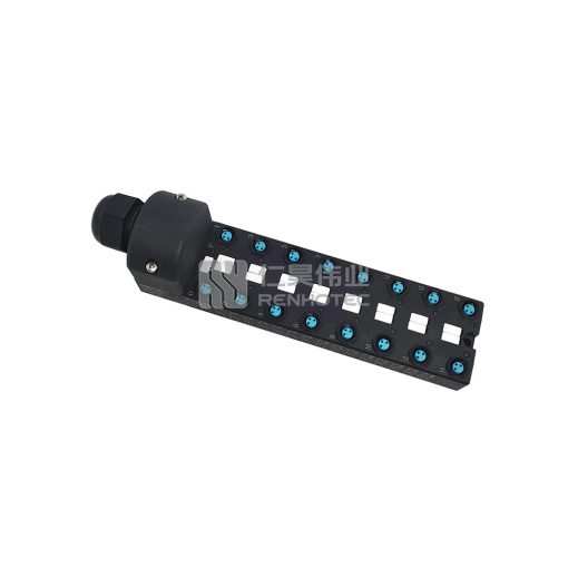 M8 Distribution Box 16-Port, Single Channel PNP, LED Indication, Wide Body PCB Interface with Junction Box