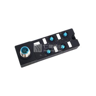 M8 Distribution Box 4-Port, Single Channel PNP, LED Indication, Narrow Body M12 Pre-Made Interface