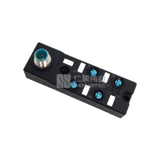 M8 Distribution Box 4-Port, Single Channel NPN, LED Indication, Narrow Body M12 Pre-Made Interface