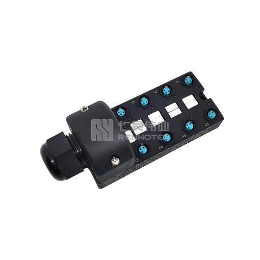 M8 Distribution Box 8-Port, Single Channel NPN, LED Indication, Wide Body PCB Interface with Junction Box - Image 5