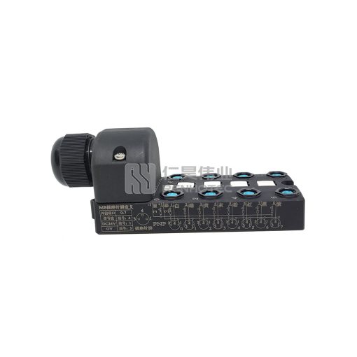 M8 Distribution Box 8-Port, Single Channel NPN, LED Indication, Wide Body PCB Interface with Junction Box - Image 4