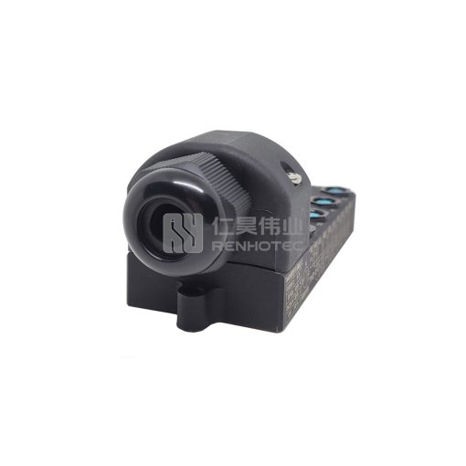 M8 Distribution Box 8-Port, Single Channel NPN, LED Indication, Wide Body PCB Interface with Junction Box - Image 3