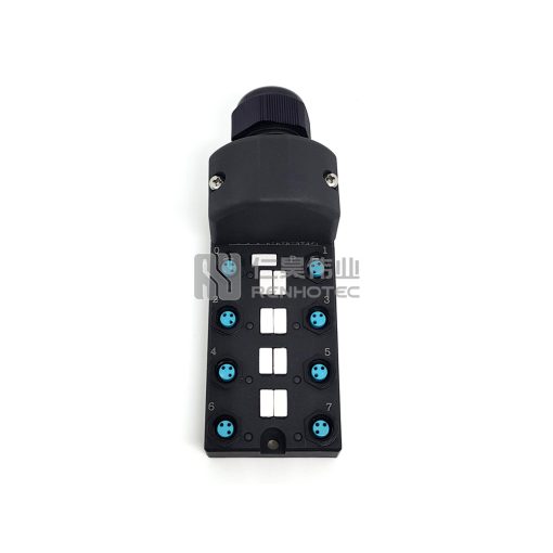 M8 Distribution Box 8-Port, Single Channel NPN, LED Indication, Wide Body PCB Interface with Junction Box - Image 6