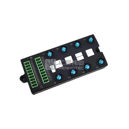 M8 Distribution Box 8-Port, Single Channel PNP, LED Indication, Wide Body PCB Interface - Image 4