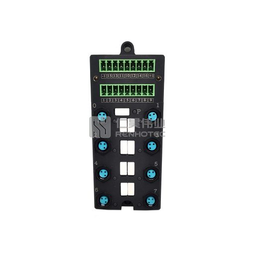 M8 Distribution Box 8-Port, Single Channel PNP, LED Indication, Wide Body PCB Interface - Image 2