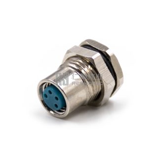 M8 Female Receptacle Bulkhead - Front Side Nut Solder Cup Mount