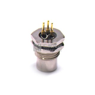 Alternative view of M8 Female Receptacle Bulkhead - Front Side Nut Through Hole Mount