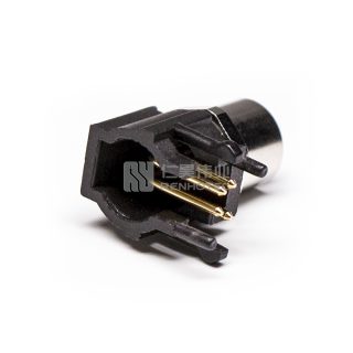 Alternative view of M8 Female Right Angle Receptacle Through Hole Mount with Plastic Holder