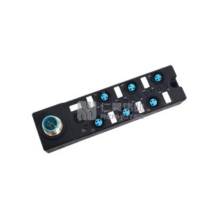 M8 Distribution Box 6-Port, Single Channel NPN, LED Indication, Narrow Body M12 Pre-Made Interface