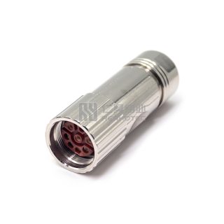 Alternative view of M23 Female Power Plug Solder Cup/Screw Terminal Mount