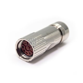 M23 Женский штекер питания Чашка припоя/винтовой клеммный монтаж