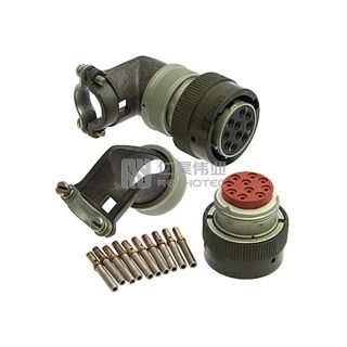 ZH23 Series Shell Size 22 10 Pin Male Plug with Angled Tail Attachment - СНЦ23-10/22В-8-В