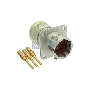 ZH23 Series Shell Size 14 3 Pin Male Socket with Simple Tail Attachment - СНЦ23-3/14В-1-В