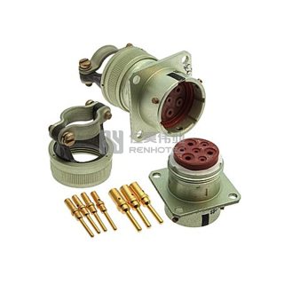 ZH23 Series Shell Size 22 7 Pin Male Socket with Straight Tail Attachment - СНЦ23-7/22В-2-В