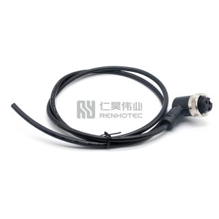Alternative view of Mini Change 7/8"Right Angle Female Single Ended Power Cable with 18AWG Cable