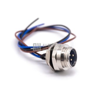 Alternative view of Mini Change 7/8"Socket Male Single Ended Power Cable Bulkhead Back Fastened with 18AWG Cable