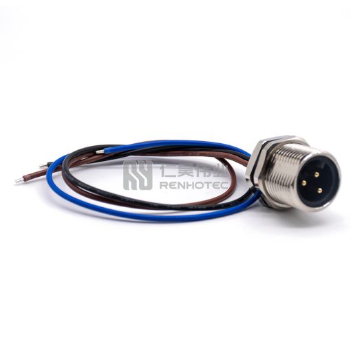 Mini Change 7/8"Socket Male Single Ended Power Cable Bulkhead Front Fastened with 18AWG Cable