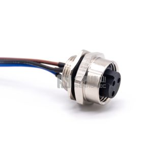 Alternative view of Mini Change 7/8"Socket Female Single Ended Power Cable Bulkhead Back Fastened with 18AWG Cable