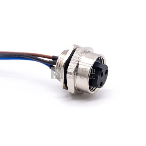 Mini Change 7/8"Socket Female Single Ended Power Cable Bulkhead Back Fastened with 18AWG Cable — изображение 2