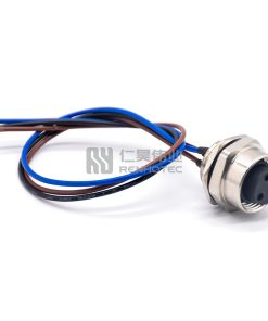 Mini Change 7/8"Socket Female Single Ended Power Cable Bulkhead Back Fastened with 18AWG Cable