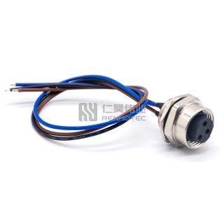 Mini Change 7/8"Socket Female Single Ended Power Cable Bulkhead Back Fastened with 18AWG Cable