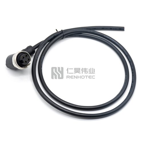 Mini Change 7/8"Right Angle Female Single Ended Power Cable with 18AWG Cable