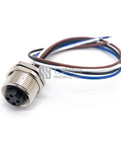 Mini Change 7/8"Socket Female Single Ended Power Cable Bulkhead Front Fastened with 18AWG Cable